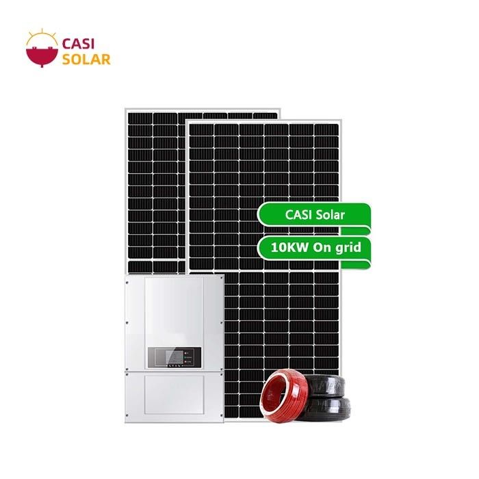 ISO14001 On Grid Solar Power System 10KW Monocrystalline Solar Panel Efficiency